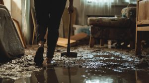 Raw sewage backing up through floor drain requiring emergency sewage cleanup in Vancouver WA