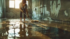 Water damage on multi-story building requiring professional restoration in Vancouver WA