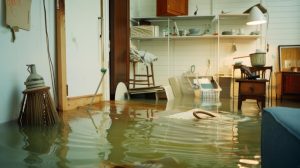 Basement flood damage requiring water damage restoration in Vancouver WA